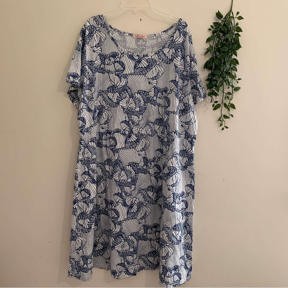 Fresh Produce Blue and White Midi Dress